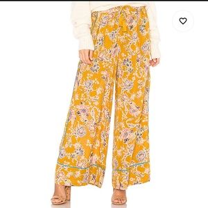 Free People Bali Wildflower Pants in Gold